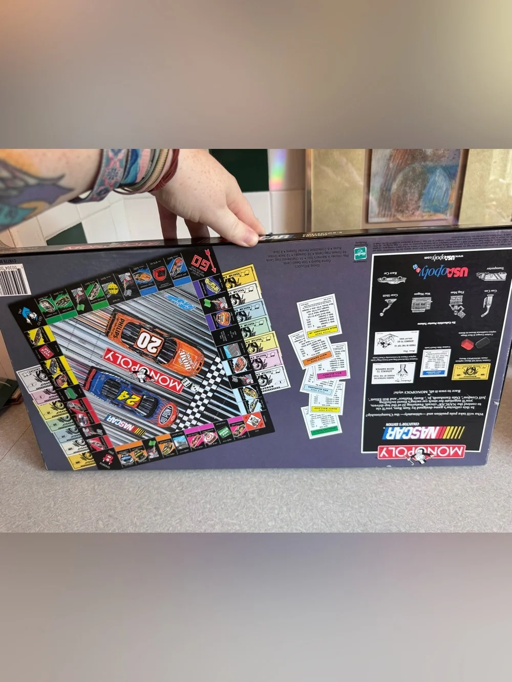 Nascar Monopoly Board Game - Red Race Cars Artwork
